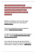 2026 CERTIFIED RECOVERY PEER SPECIALIST EXAM WITH CORRECT ACTUAL QUESTIONS AND CORRECTLY WELL DEFINED ANSWERS LATEST ALREADY GRADED A&plus;