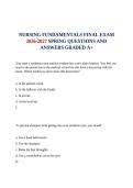 NURSING FUNDAMENTALS FINAL EXAM 2026-2027 SPRING QUESTIONS AND ANSWERS GRADED A&plus;
