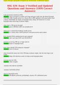 NSG 320&colon; Exam 3 Verified and Updated  Questions and Answers &lpar;100&percnt; Correct  Answers&rpar; 