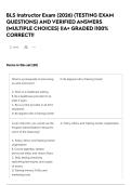 BLS Instructor Exam  &lpar;2026&rpar; &lpar;TESTING EXAM QUESTIONS&rpar; AND VERIFIED ANSWERS &lpar;MULTIPLE CHOICES&rpar; &vert;&vert;A&plus; GRADED &vert;100&percnt; CORRECT&excl;&excl;