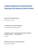 Virginia Registered Technician Exam Questions and Answers&vert; Latest Update