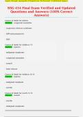 NSG-434 Final Exam Verified and Updated  Questions and Answers &lpar;100&percnt; Correct  Answers&rpar;