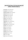 JANE EYRE QUIZ FINAL TEST 2026 QUESTIONS WITH CORRECT ANSWERS GRADED A&plus;