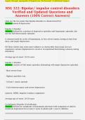 NSG 322&colon; Bipolar&sol; impulse control disorders  Verified and Updated Questions and  Answers &lpar;100&percnt; Correct Answers