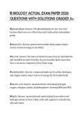 IB BIOLOGY ACTUAL EXAM PAPER 2026 QUESTIONS WITH SOLUTIONS GRADED A&plus;