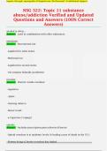 NSG 322&colon; Topic 11 substance  abuse&sol;addiction Verified and Updated  Questions and Answers &lpar;100&percnt; Correct  Answers&rpar; 