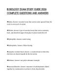IB BIOLOGY EXAM STUDY GUIDE 2026 COMPLETE QUESTIONS AND ANSWERS