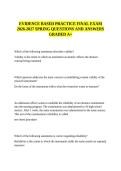 EVIDENCE BASED PRACTICE FINAL EXAM 2026-2027 SPRING QUESTIONS AND ANSWERS GRADED A&plus;