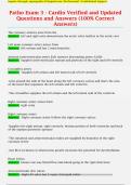 Patho Exam 3 - Cardio Verified and Updated  Questions and Answers &lpar;100&percnt; Correct  Answers&rpar; 