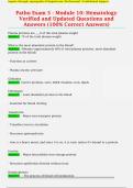 Patho Exam 5 - Module 10&colon; Hematology  Verified and Updated Questions and  Answers &lpar;100&percnt; Correct Answers&rpar; 