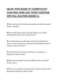 MILADY STATE BOARD OF COSMETOLOGY EXAM FINAL PAPER 2026 TESTED QUESTIONS WITH FULL SOLUTION GRADED A&plus;