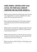 MLBPA GENERAL CERTIFIED AGENT EXAM ACTUAL TEST PAPER 2026 COMPLETE QUESTIONS AND SOLUTIONS GRADED A&plus;
