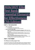 2026&sol;2027 Elite Test Bank for Essential Elements for Effectiveness &lpar;7th Edition&rpar; &vert; Complete Q&A with Mentor Analysis