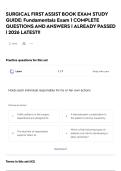 SURGICAL FIRST ASSIST BOOK EXAM STUDY GUIDE&colon; Fundamentals Exam 1 COMPLETE QUESTIONS AND ANSWERS &vert; ALREADY PASSED &vert; 2026 LATEST&excl;&excl;