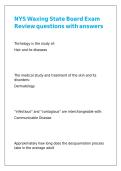 NYS Waxing State Board Exam Review questions with answers