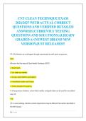 CNT CLEAN TECHNIQUE EXAM   2026&sol;2027 WITH ACTUAL CORRECT  QUESTIONS AND VERIFIED DETAILED  ANSWERS &vert;CURRENTLY TESTING  QUESTIONS AND SOLUTIONS&vert;ALREADY  GRADED A&plus;&vert;NEWEST &vert;BRAND NEW  VERSION&vert;JUST RELEASED&excl;&excl; 