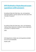 NYS Esthetics State Board exam questions with answers