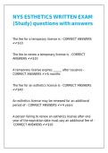NYS ESTHETICS WRITTEN EXAM &lpar;Study&rpar; questions with answers