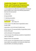Leadership Chapter 9 Organization&comma; Power&comma; and Professional Empowerment Exam with Verified Detailed Answers&period;docx