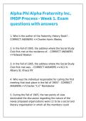 Alpha Phi Alpha Fraternity Inc&comma; IMDP Process - Week 1&period; Exam questions with answers