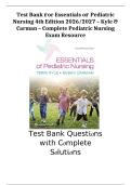 Test Bank Essentials of Pediatric Nursing 4th Edition 2026 2027 ISBN 9781975117320 Theresa Kyle Susan Carman Complete Pediatric Nursing Exam Resource A&plus;