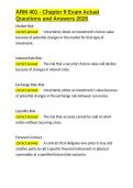 ARM 401 - Chapter 9 Exam Actual Questions and Answers 2026&period;docx