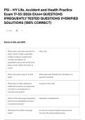 PSI - NY Life&comma; Accident and Health Practice Exam 17-55 &vert;2026 EXAM QUESTIONS &vert;FREQUENTLY TESTED QUESTIONS &vert;&vert;VERIFIED SOLUTIONS &lpar;100&percnt; CORRECT&rpar;