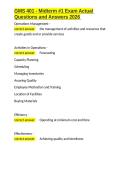 GMS 401 - Midterm -1 Exam Actual Questions and Answers 2026&period;docx