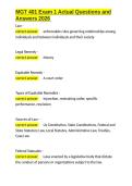 MGT 401 Exam 1 Actual Questions and Answers 2026&period;docx