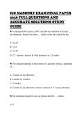 ICC MASONRY EXAM PRACTICE SOLUTION PACK 2026 COMPLETE TESTED QUESTIONS AND CORRECT ANSWERS GRADED A&plus;