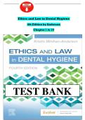 TEST BANK FOR Ethics and Law in Dental Hygiene 4th Edition by Anderson Chapter 1 to 10 &vert;NEW VERSION&vert;2026&sol;2027
