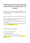 CNOR Exam Newest Exam 2026 &vert; All Questions and Correct Answers &vert; Verified Answers &vert; Just Released