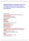 NR565&sol;NR 565 Pharmacology Week 1 Exam &sol; with  Well-Defined Questions and Verified Answers &sol;  Get it 100&percnt; Correct Answers &sol; guaranteed Pass &  Already Rated A&plus; 