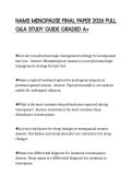 NAMS MENOPAUSE FINAL PAPER 2026 FULL Q&A STUDY GUIDE GRADED A&plus;