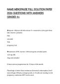 NAMS MENOPAUSE FULL SOLUTION PAPER 2026 QUESTIONS WITH ANSWERS GRADED A&plus;