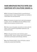 NAMS MENOPAUSE PRACTICE PAPER 2026 QUESTIONS WITH SOLUTIONS GRADED A&plus;