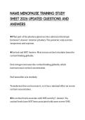 NAMS MENOPAUSE TRAINING STUDY SHEET 2026 UPDATED QUESTIONS AND ANSWERS