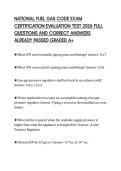 NATIONAL FUEL GAS CODE EXAM CERTIFICATION EVALUATION TEST 2026 FULL QUESTIONS AND CORRECT ANSWERS ALREADY PASSED GRADED A&plus;