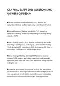 ICLA FINAL SCRIPT 2026 QUESTIONS AND ANSWERS GRADED A&plus;