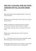 NBCE PART 2 EXAM FINAL PAPER 2026 TESTED QUESTIONS WITH FULL SOLUTION GRADED A&plus;