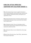 ICRM CRA ACTUAL PAPER 2026 QUESTIONS WITH SOLUTIONS GRADED A&plus;