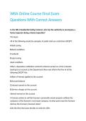 WRA Online Course Final Exam Questions With Correct Answers