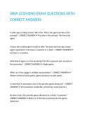 WRA LICENSING EXAM QUESTIONS WITH CORRECT ANSWERS