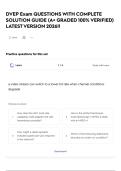 DVEP Exam QUESTIONS WITH COMPLETE SOLUTION GUIDE &lpar;A&plus; GRADED 100&percnt; VERIFIED&rpar; LATEST VERSION 2026&excl;&excl;