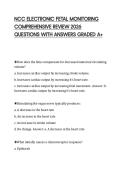NCC ELECTRONIC FETAL MONITORING COMPREHENSIVE REVIEW 2026 QUESTIONS WITH ANSWERS GRADED A&plus;