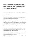 NCC ELECTRONIC FETAL MONITORING PRACTICE PAPER 2026 QUESTIONS WITH SOLUTIONS GRADED A&plus;