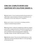 ICRM CRA COMPLETE REVIEW 2026 QUESTIONS WITH SOLUTIONS GRADED A&plus;