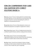 ICRM CRA COMPREHENSIVE STUDY GUIDE 2026 QUESTIONS WITH CORRECT SOLUTIONS GRADED A&plus;