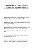 ICRM CRA PRACTICE PAPER 2026 FULL QUESTIONS AND ANSWERS GRADED A&plus;