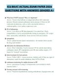 ICU BKAT ACTUAL EXAM PAPER 2026 QUESTIONS WITH ANSWERS GRADED A&plus;